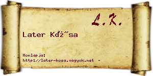 Later Kósa névjegykártya